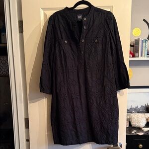 GAP - Size Large - Black Eyelet Dress